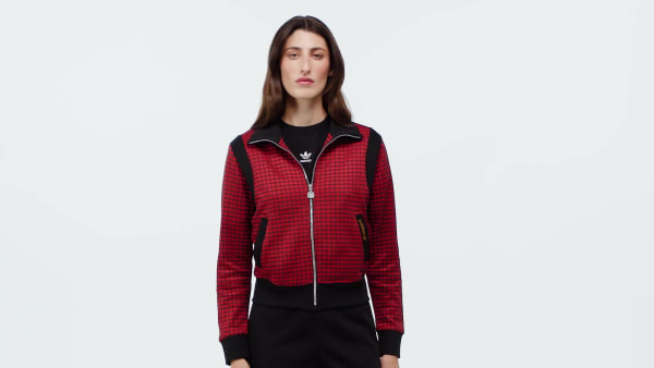 Rojo Chamarra deportiva Houndstooth
