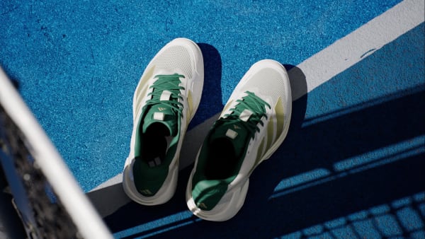 White Adizero Ubersonic 5 Tennis Shoes