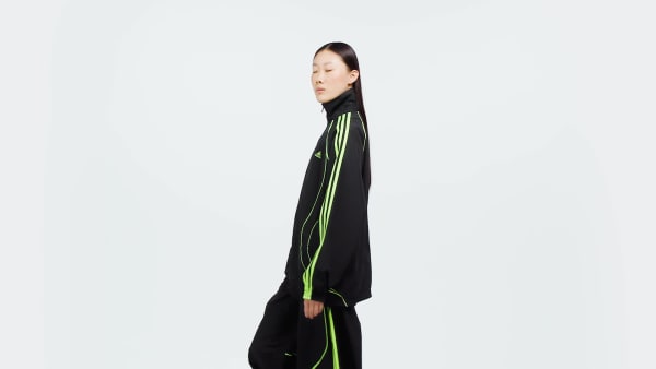 Noir Veste de survêtement toile oversize Teamgeist Adicolor