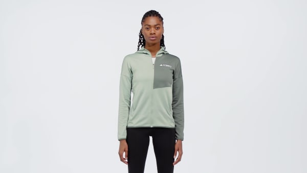 Green Terrex Xperior Climawarm Light Fleece Hooded Jacket