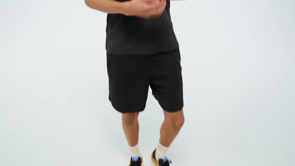 Black Essentials Trefoil Waffle Shorts