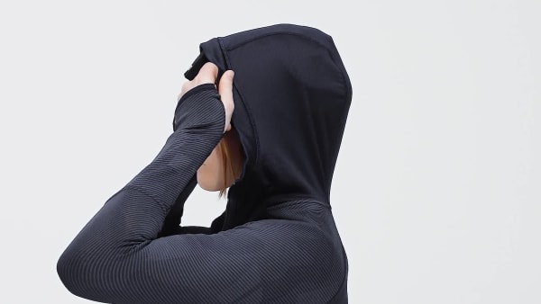Blue Terrex Tech Flooce Hooded Hiking Fleece Jacket CC806