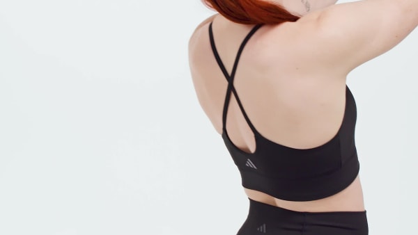 Đen Áo Bra Dáng Dài Vải Gân Nâng Đỡ Nhẹ adidas All Me