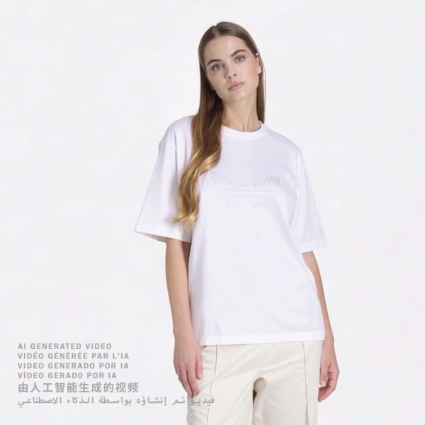 Blanco REMERA TREFOIL PERLAS