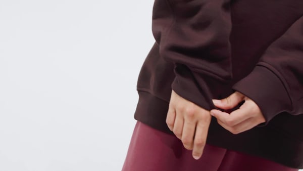 Marrone Felpa Essentials Fleece Long Oversized Crew