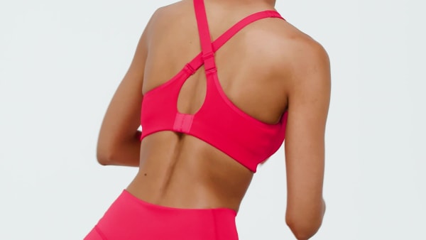 Red Optime Workout High Support Bra