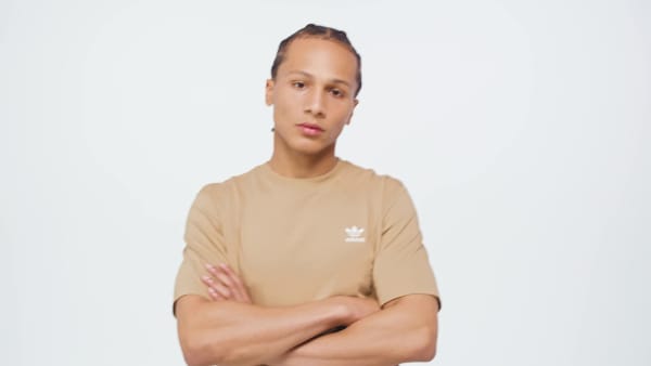 Beige Trefoil Essentials Tee