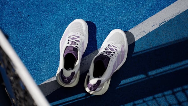 White Adizero Ubersonic 5 Tennis Shoes