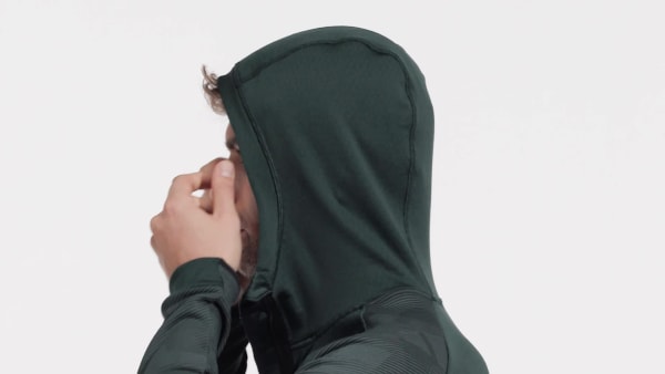 Zielony Terrex Tech Flooce Hooded Hiking Fleece Jacket