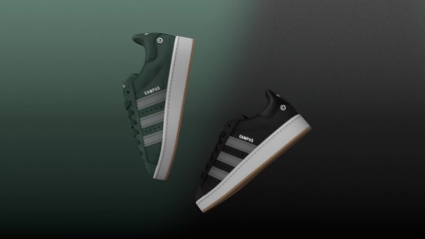 Verde Zapatillas Campus 00s con luces LED, cierre cómo y encaje elástico para niños