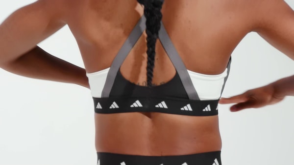 adidas Training Techfit color block mid-support sports bra in
