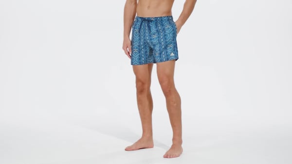 Bleu Short de bain adidas x FARM Rio - Coupe très courte