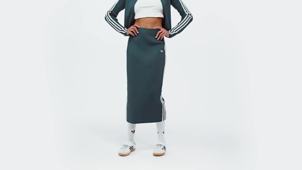 blauw Adicolor Knit 3-Stripes Rok