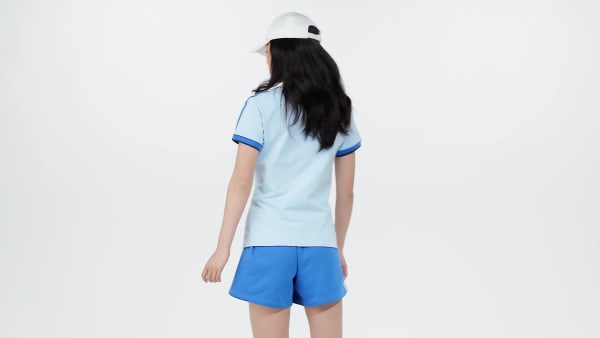 Blue Graphic Badge Slim 3-Stripes Tee