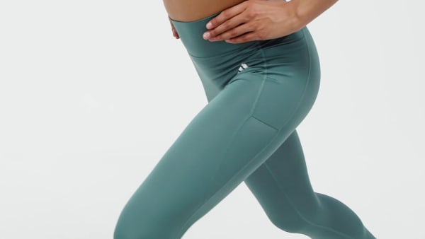 zelená Legíny Optime Essentials No Front Rise Seam 7/8