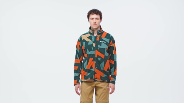 zelená Bunda Terrex Multi Printed Full-Zip Fleece