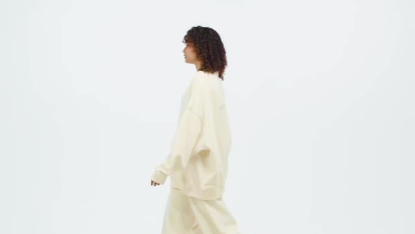 Blanco Sudadera cuello redondo Essentials Linear Oversized