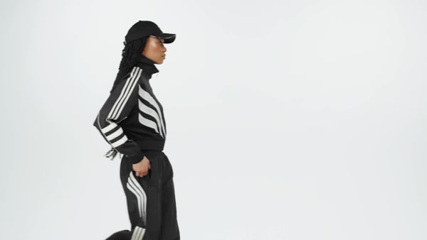 adidas Atlanta Cut Line Loose Nylon Track Top - Black | Free