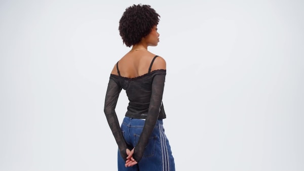 zwart LACE BARDOT TOP