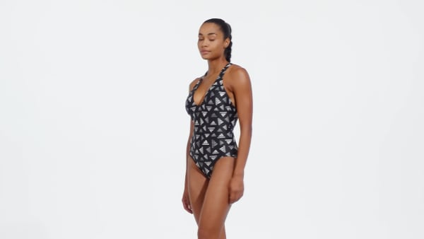 Nero Costume da bagno Allover Print Sportswear