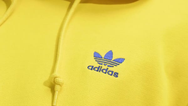 adidas Originals 3-Stripes Pullover Hoodie Team Yellow/Bold Blue/Team Green  MD