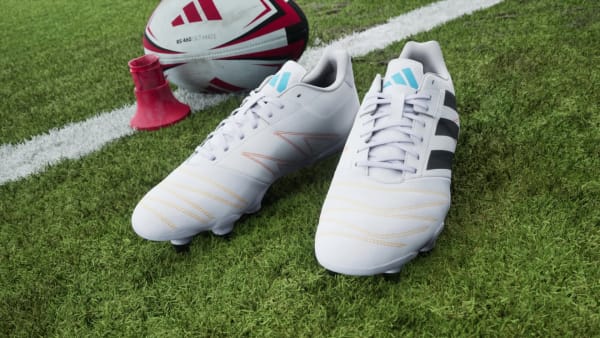 Blanco Zapatos de Rugby para Terreno Blando Kakari Elite