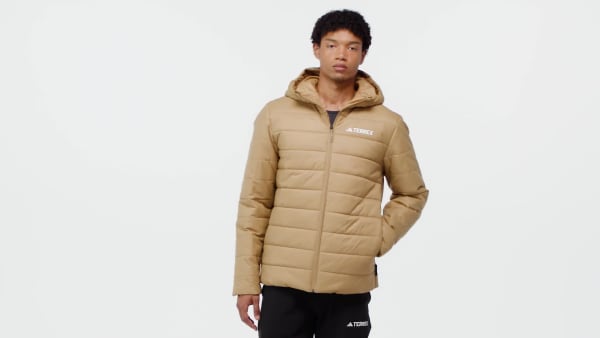 hnedá Prešívaná bunda s kapucňou Terrex Multi Essentials CLIMAWARM