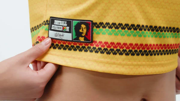 Gul Jamaica 26 x Bob Marley cropped hjemmebanetrøje