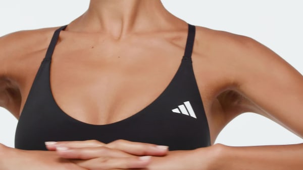 Đen Áo Bra Tập Luyện Nâng Đỡ Nhẹ Optime Essentials