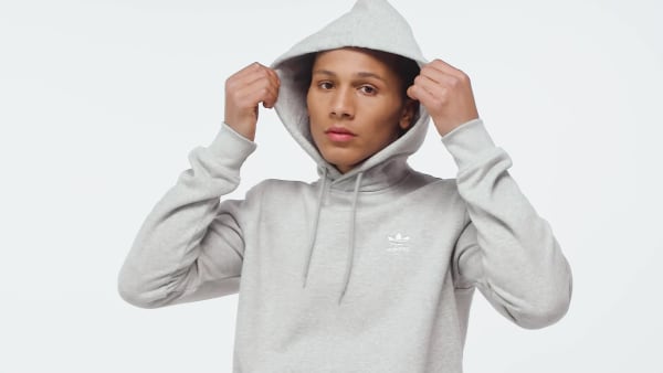 Grey Trefoil Essentials Hoodie