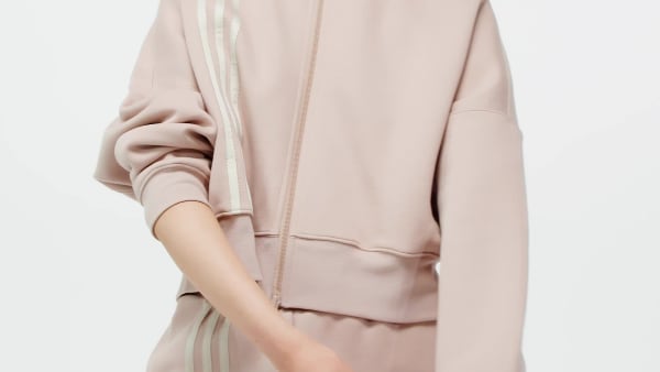 Brown Off Placed 3-Stripes Zip Up