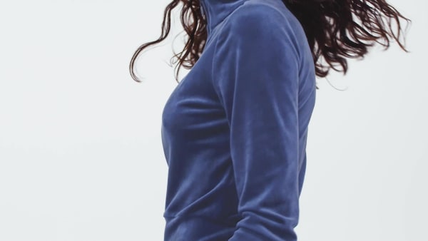 Blue 에센셜 벨벳 피티드 트랙 탑