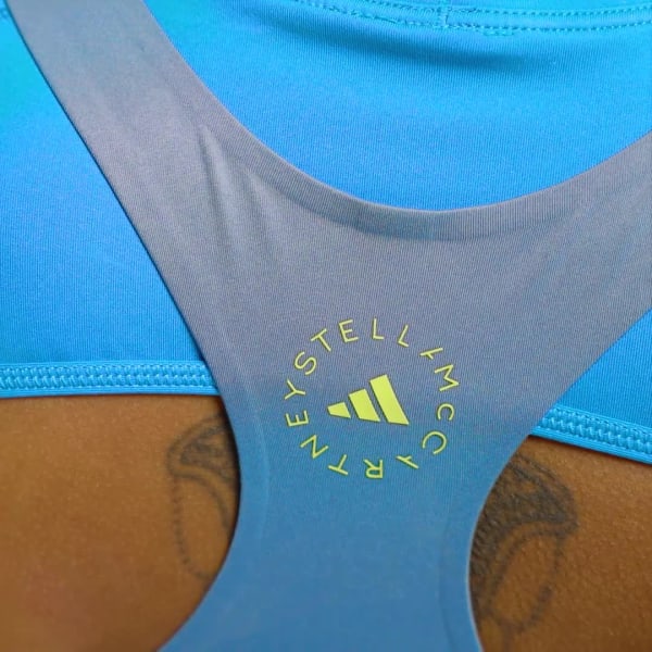 Biru Crop Top Two-Tone Zip adidas by Stella McCartney