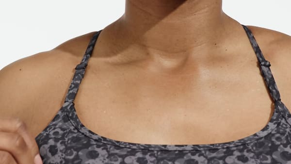 Negro Top Deportivo de Entrenamiento Aeroreact Soporte Ligero Estampado Floral