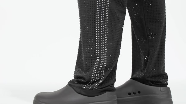 Negro Pantalón Deportivo Atlanta Rhinestone Estampado