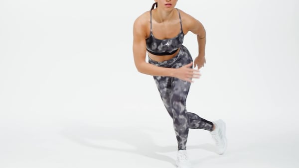 cerná Optime Essentials Allover Print Flower Tie-Dye Leggings