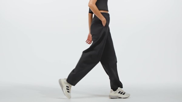 Black City Escape Doubleknit Barrel Pants