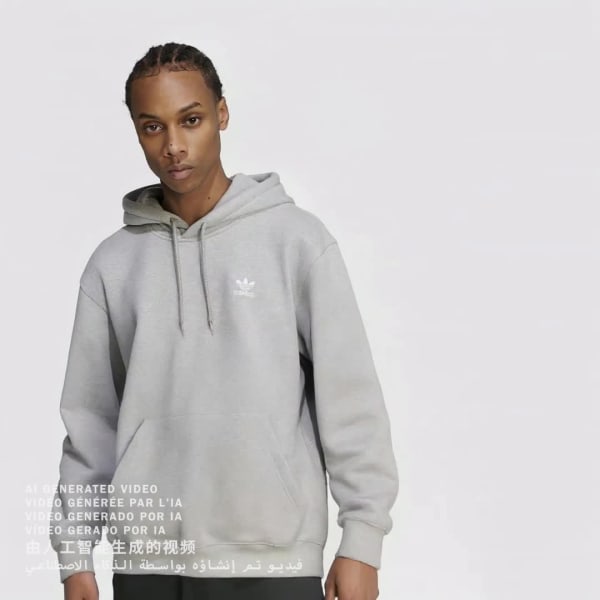 Gris Sweat-shirt à capuche ample Trèfle Essentials