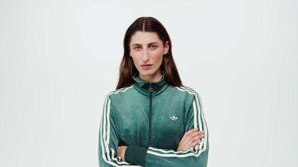 Gron adidas Originals x Liberty London Debossed Velvet Firebird træningsoverdel