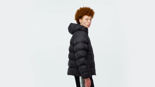 Sort Tonal Hooded Puffer jakke