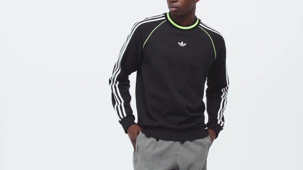 Svart adidas Adicolor Piping Crewneck Genser