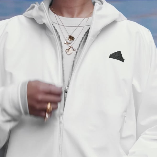 Bianco Track top Z.N.E. Woven Full-Zip Hooded