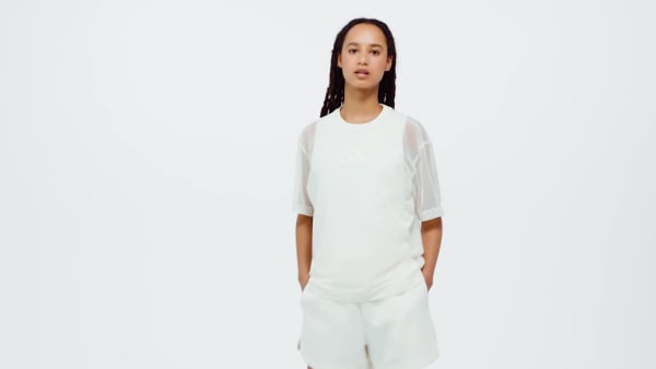 ホワイト ALL SZN ソフト ラックス メッシュ 半袖Tシャツ