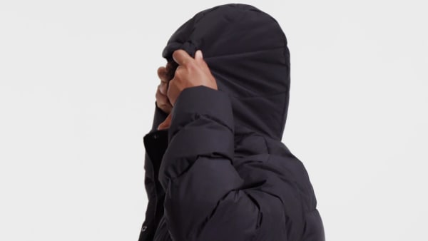 Black Helionic Hooded Down Jacket (Plus Size)