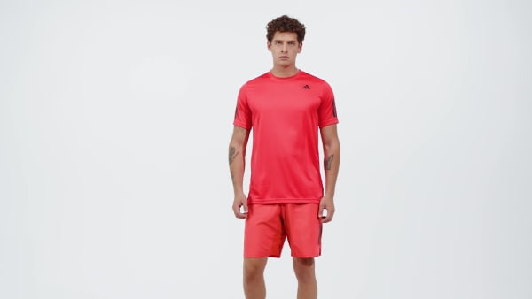 Red Club Tennis Climacool 3-Stripes Tee