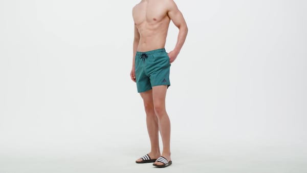 Groen Seersucker Stripy Zwemshort 5-Inch