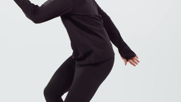 Schwarz Own The Run Hoodie, winterfest, Reißverschluss bis zur Brust