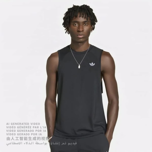 Sort TECH TREFOIL ESSENTIALS POLYESTER tanktop