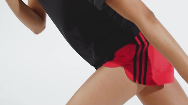 Rouge Short de training taille haute Pacer 3 bandes