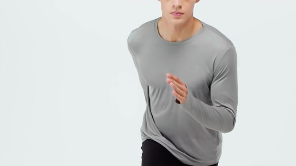 Grey adi365 Running Essentials Longsleeve Long-sleeve Top